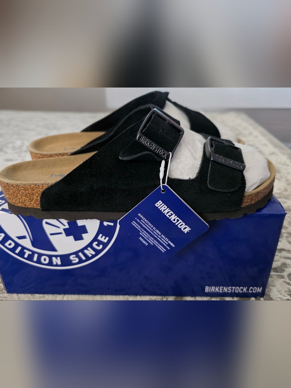 Birkenstock Soft Bed Arizona Black 43 - Narrow Mens 10 - Picture 7 of 9